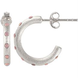 LULU COPENHAGEN OMG HOOPS LIGHT PINK SILVER BRUSHED PAR